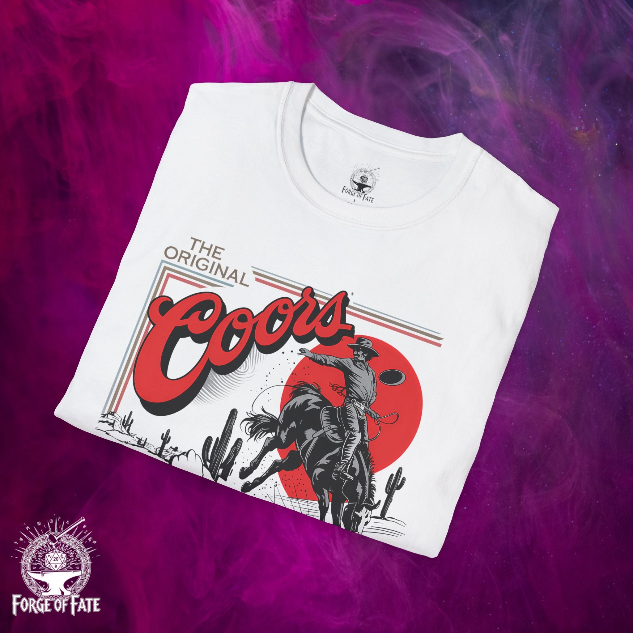 Coors Cowboy T-Shirt | Rodeo Bucking Bronco Western Cactus Graphic