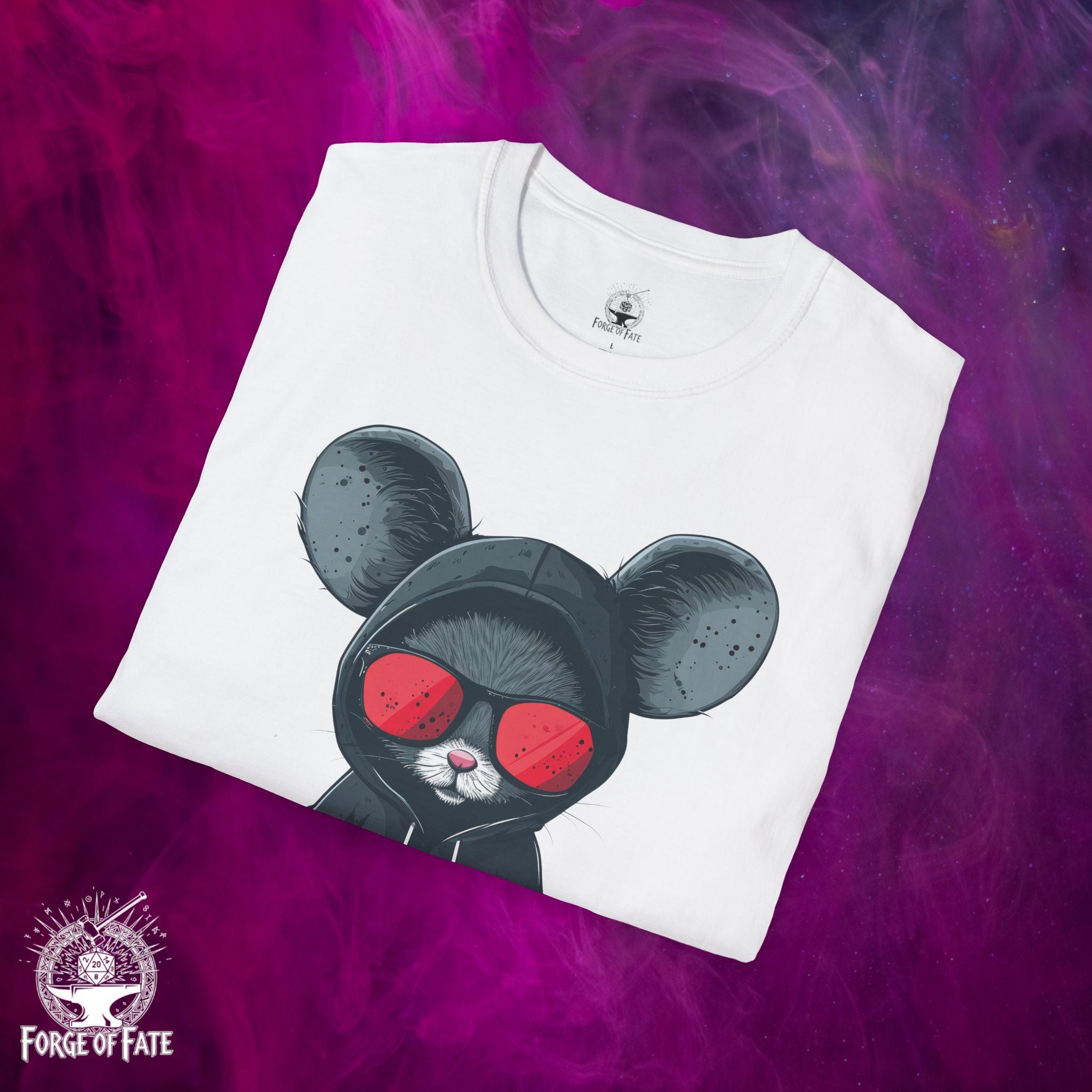 Cool Mouse in Hoodie T-Shirt | Red Sunglasses Streetwear