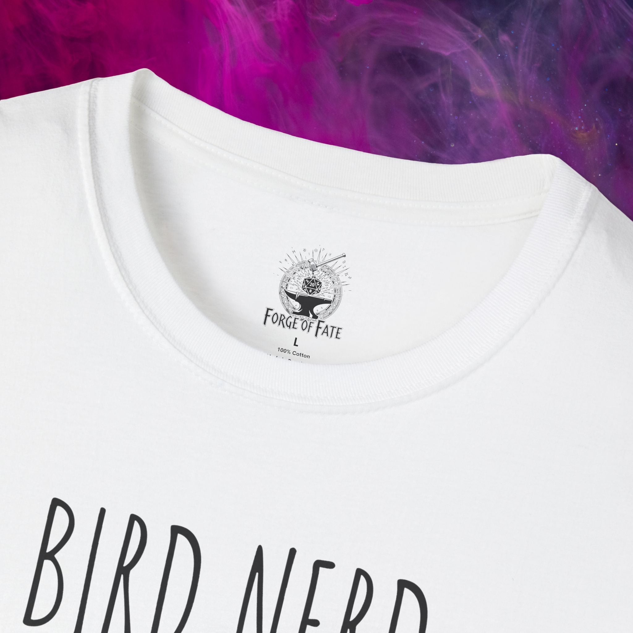 Bird Nerd cartoon birder with binoculars T-Shirt | birdwatching tee