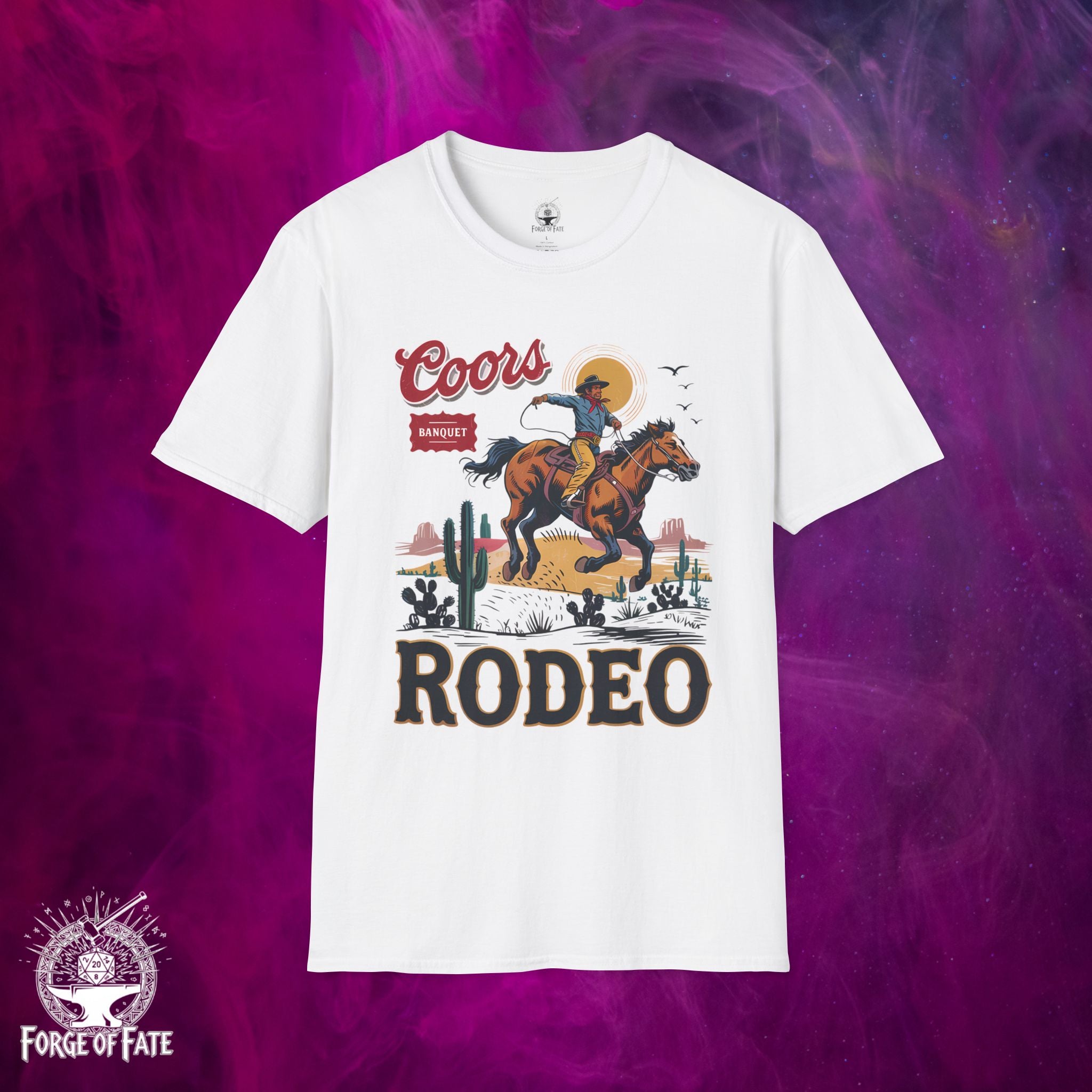 Coors Rodeo Cowboy Graphic T-Shirt | Western Rodeo Whiskey Logo