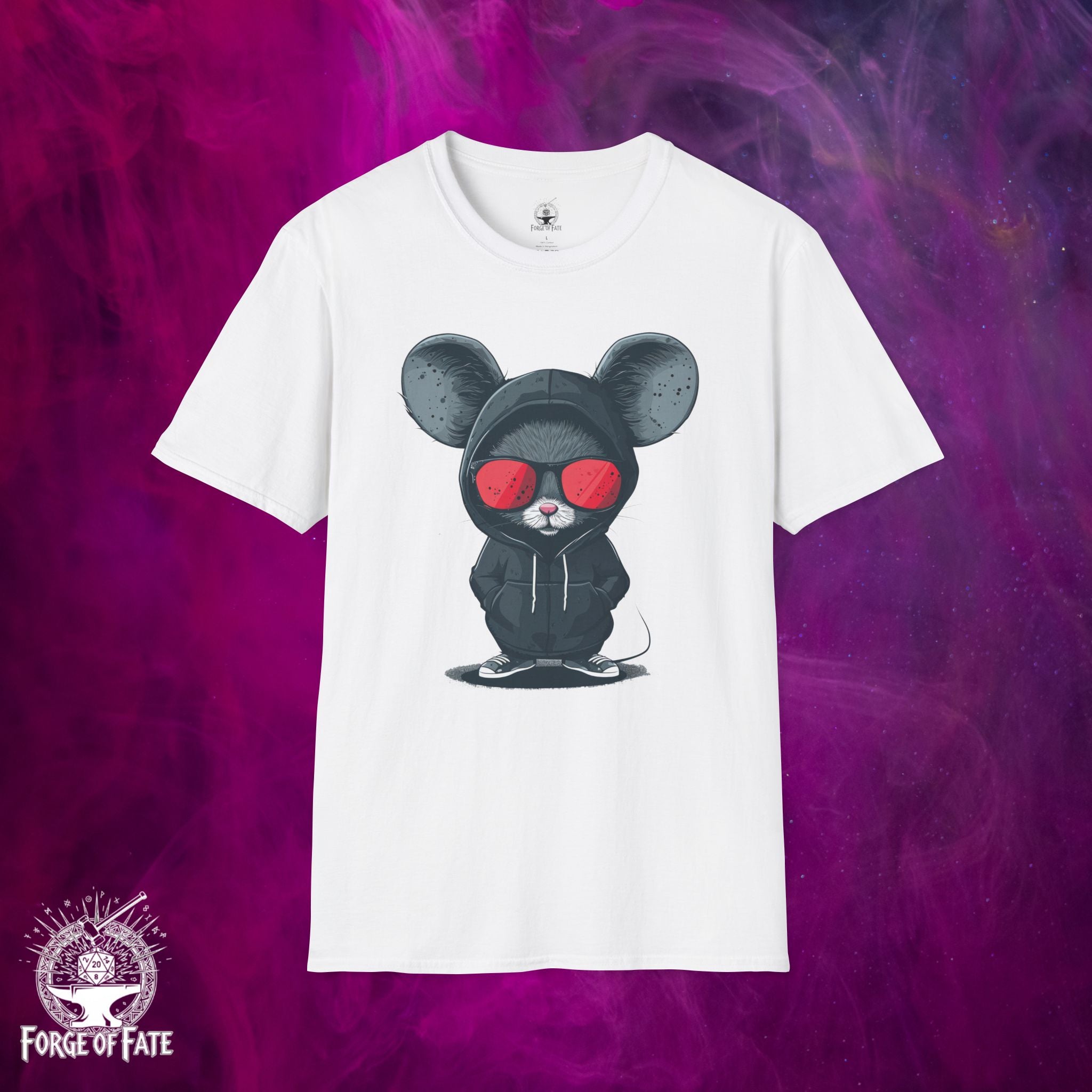 Cool Mouse in Hoodie T-Shirt | Red Sunglasses Streetwear