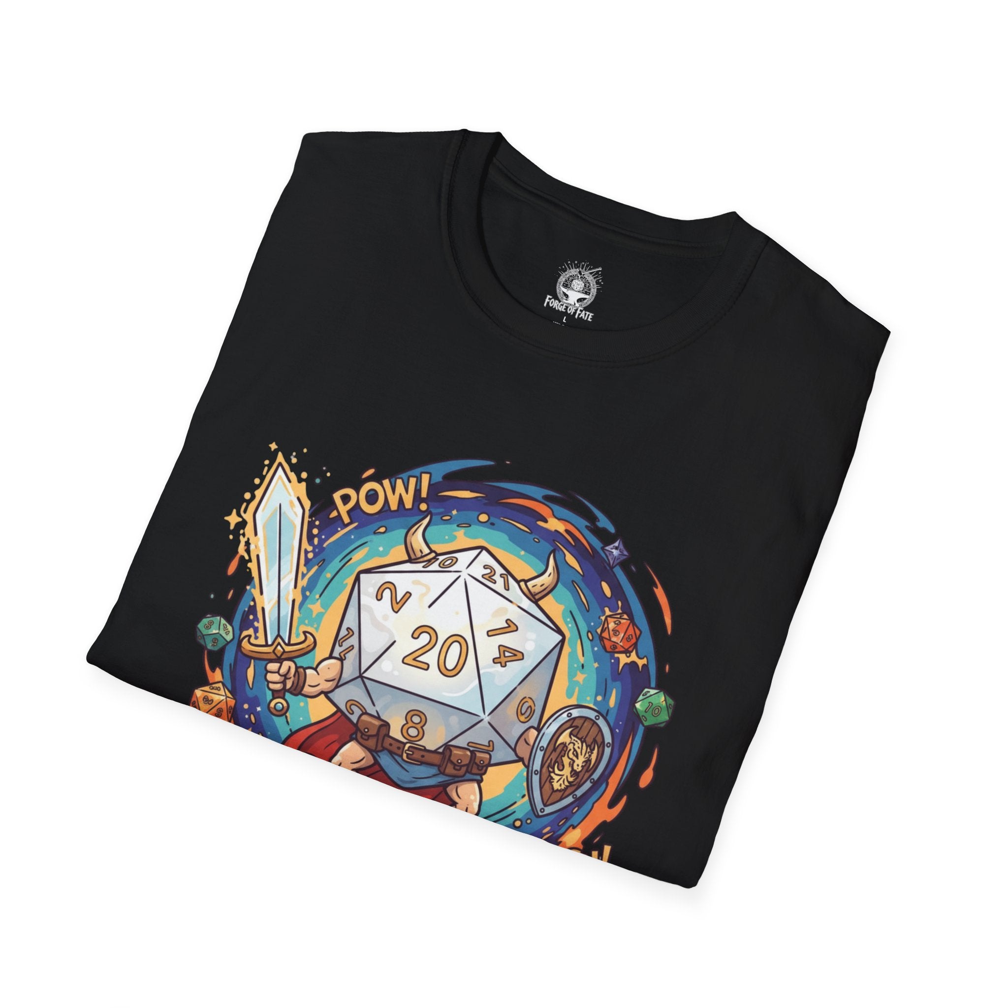 D20 Dice RPG T-Shirt Fantasy Table top Gaming Tee (Pow! Critical Hit)