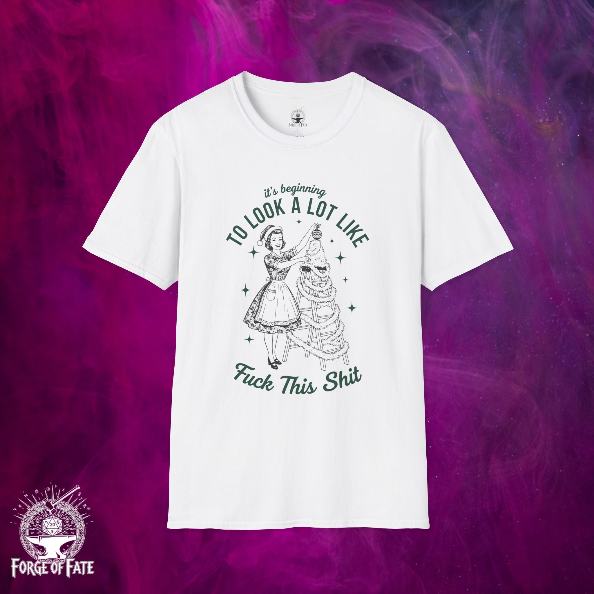 Alice Witch Christmas Illustration T-Shirt | "To Look a Lot Like Fuck This Shit"