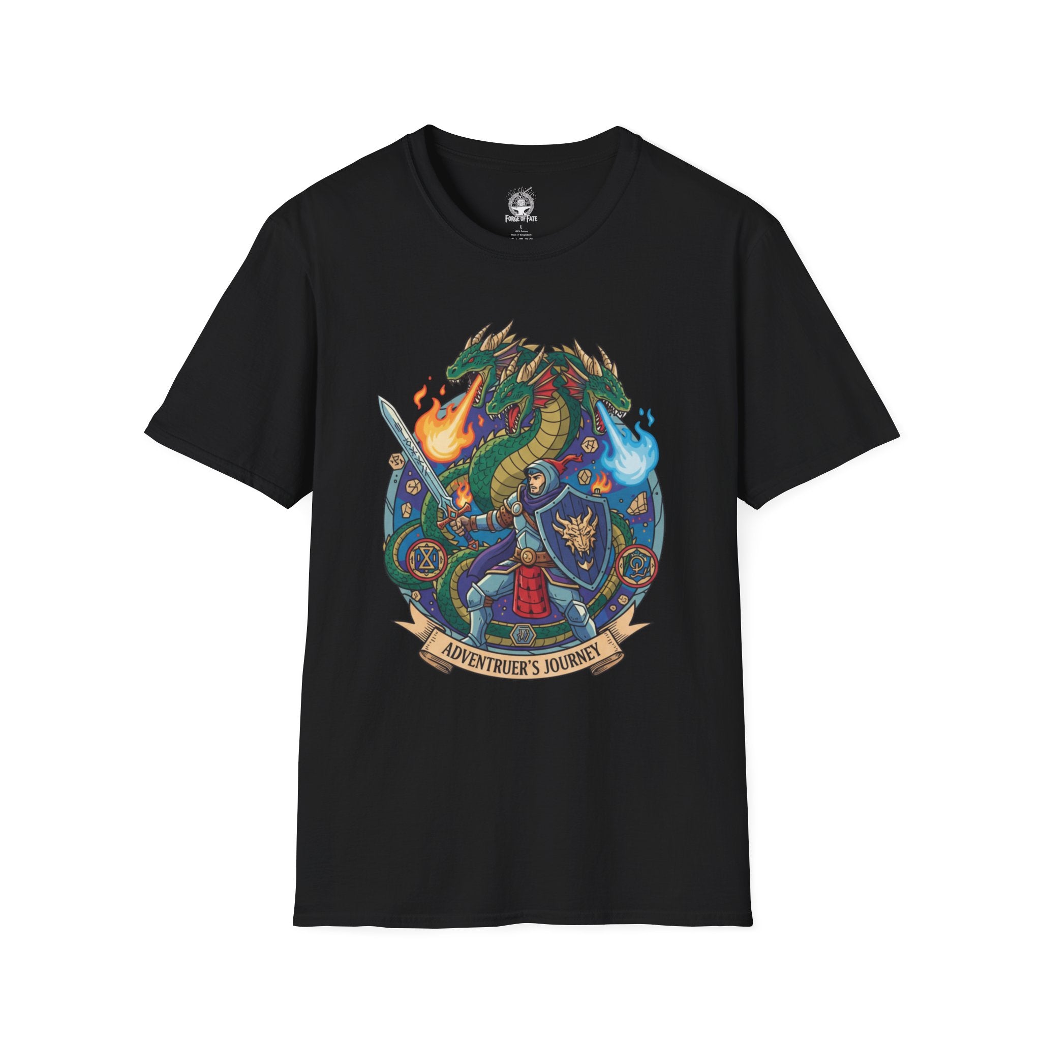 Adventurer's Journey T‑Shirt — Fantasy Dragon RPG Design