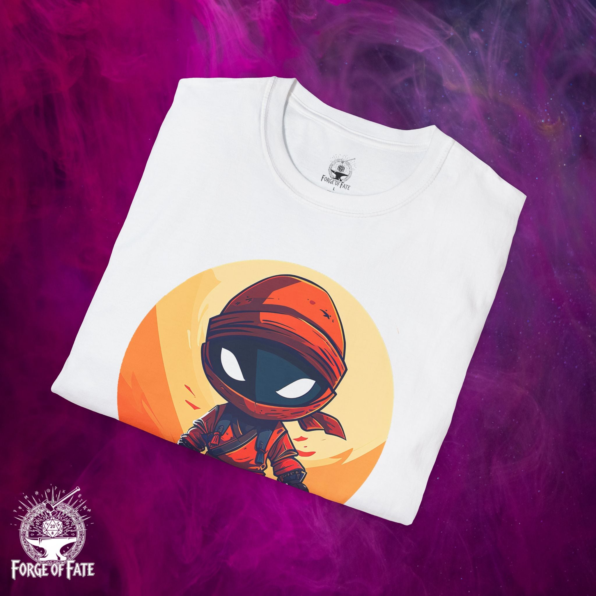 Chibi Ninja Warrior T-Shirt | Cartoon Samurai Sword Graphic