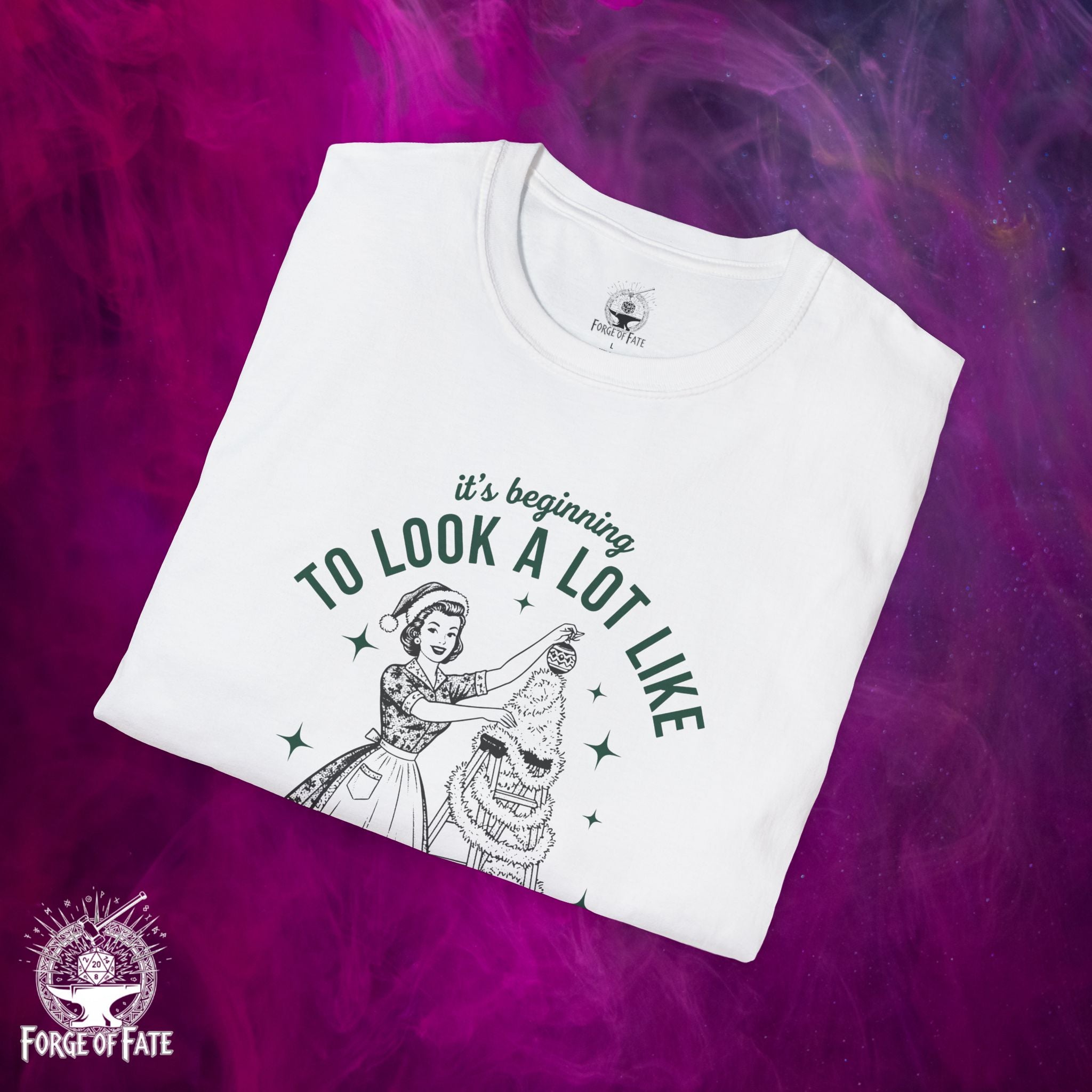 Alice Witch Christmas Illustration T-Shirt | "To Look a Lot Like Fuck This Shit"